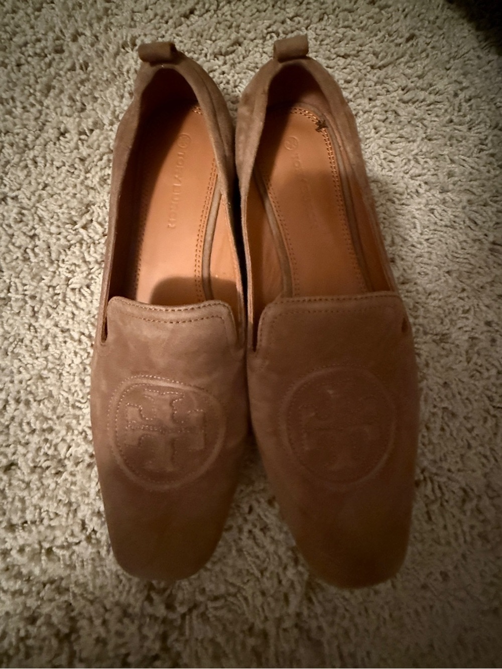 Tory Burch Women's Suede Loafers in Tan Brown